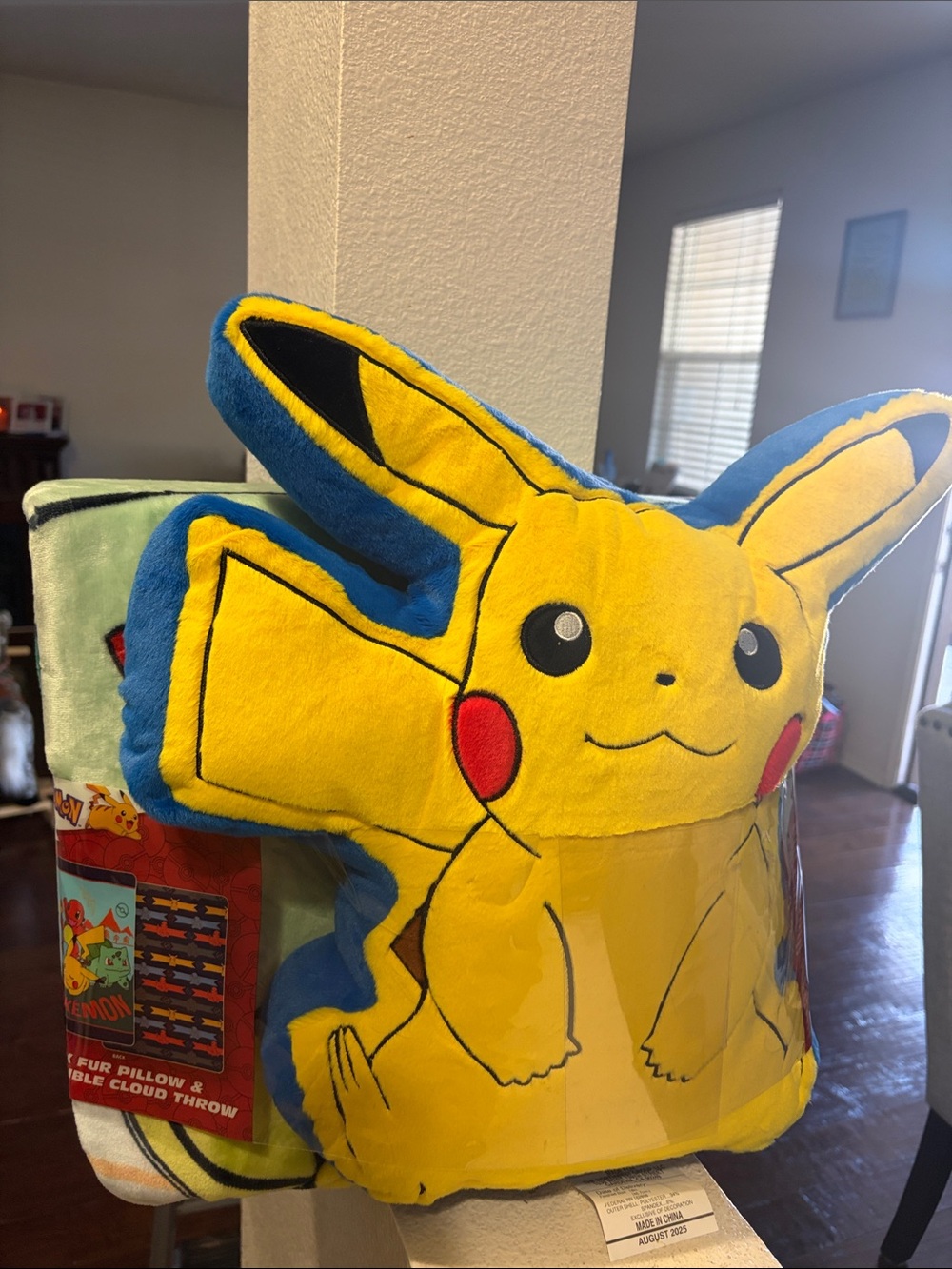 Pokemon Pikachu Plush Pillow with Blue Trim - Yellow & Blue